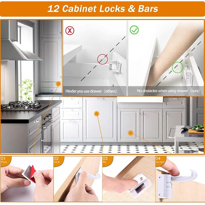 Baby Proofing Kit (58 Pack) + Multi-use Strap Locks (10 Pack)