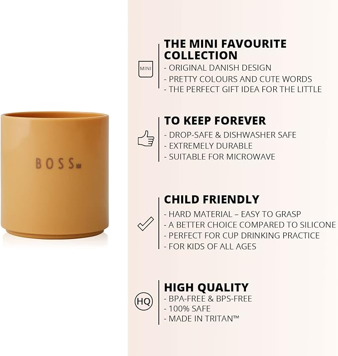 Design Letters Mini Favourite Tritan Sippy Cup for Kids | Toddler Cups BPA/BPS Free | Kids Cups Drop Safe/Dishwasher & Microwave Safe | Baby Cup Designed in Denmark | Training Cup for Toddler | 6 Oz