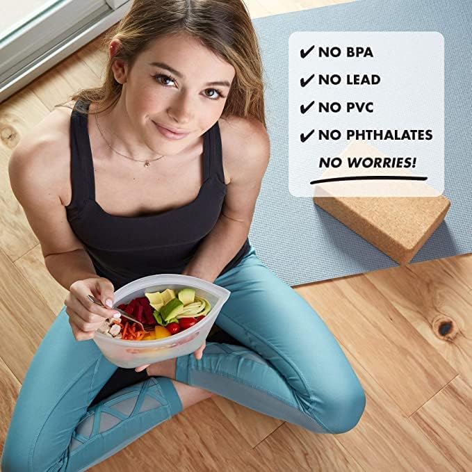 Zip Top Reusable Food Storage Bags | 3 Bag Set [Gray] - 2 Sandwich, 1 Snack | Silicone Meal Prep Container | Microwave, Dishwasher and Freezer Safe | Made in the USA