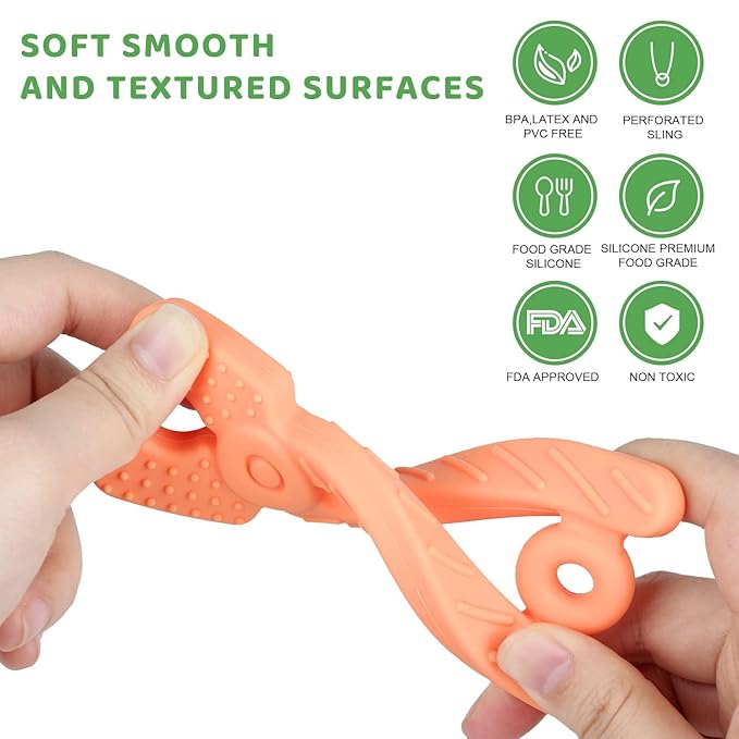 Yinghezu 4 Pack Chew Baby Teething Toys for 0-12 Months, Freezable BPA Free Silicone Baby Molar Teether Chew Toys, Hammer Wrench Spanner Pliers Shape Baby Girl's Boy Car Seat Toy