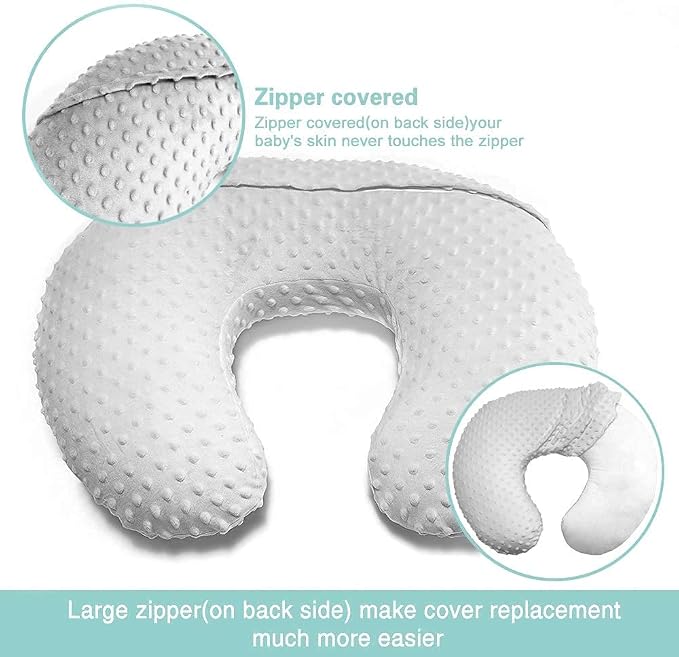 Minky Nursing Pillow Cover Breast Feeding Pillow Cover Slipcover U Shape for Baby Boy Girl,Cover Only(Navyblue)