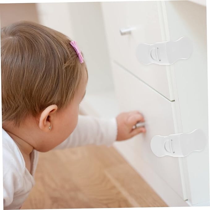6pcs Safety Cabinet Locks Childproof Drawer Latches for Home Safety Easy Installation for Cabinets and Refrigerators Prevent Pinched Fingers and Ensure Secure Living Environment