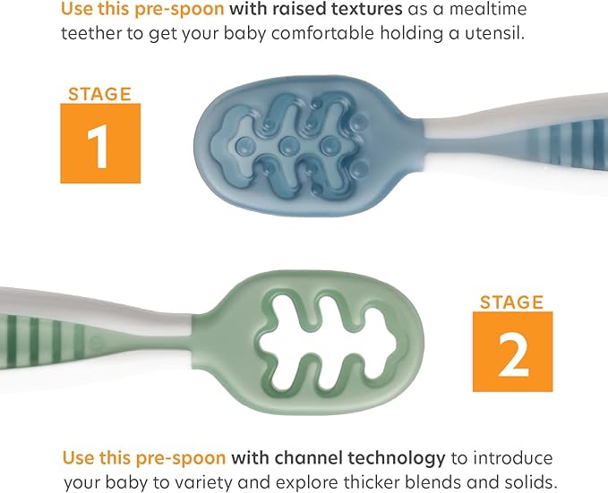 NumNum Baby Bowl & 2 Pack GOOtensils Baby Spoons, Suction Bowls for Baby 4+ Months, Extra Strong Non-Slip Suction, 100% Food-Grade Silicone, BPA-Free, Microwave & Dishwasher Safe (Green/Blue)