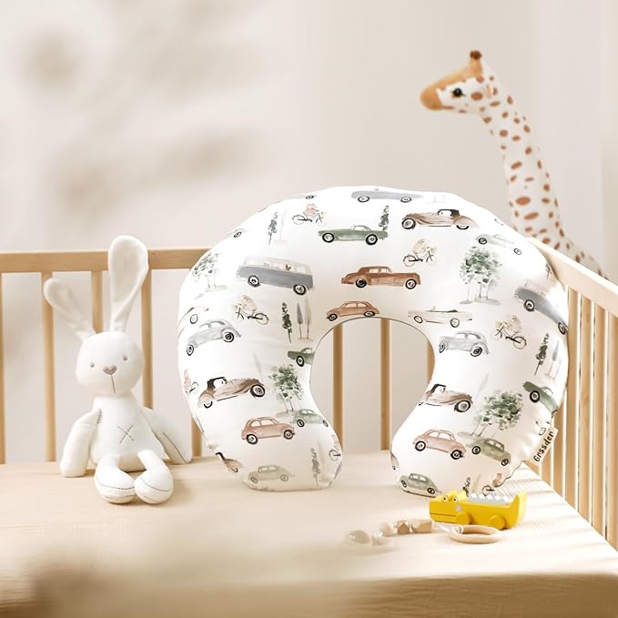 GRSSDER Nursing Pillow Cover Stretchy Minky Removable Nursing Covers for Breastfeeding Pillows, Ultra Soft Comfortable Slipcover for Boy and Girls