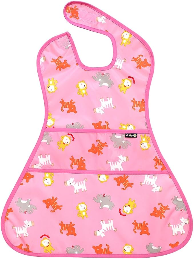 Plie Full Coverage Waterproof Feeding Bib for Toddlers – Extra Long Apron Bib for Mealtime, Self-Feeding, High Chairn