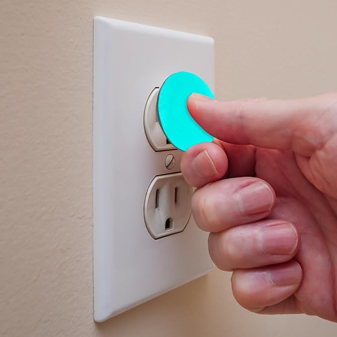 Outlet Covers Baby Proofing, Pure Blue Color 12 Packs Electric Outlets Plug Covers, Plastic Safety Socket Protector Caps for Kids Room, Home, Bedroom, Office