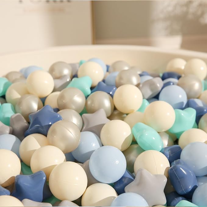 TRENDPLAY Star Ball Pit Balls 50 100 200 500 for Toddlers - Ball Pit Ball Shapes for Boys Girls Fun, Birthday Party, Christmas Decoration