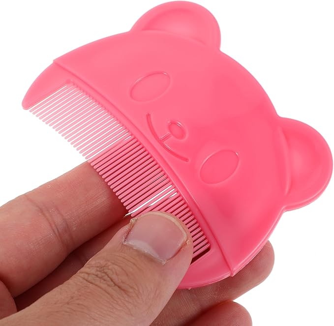 Toyvian Bear Shaped Baby Hair Comb Set - Infant Scalp Brush for Newborn Cradle Cap and Dandruff Removal Gentle Hair Care Comb for Boys and Girls Compact Baby Grooming Tool for Home and Travel