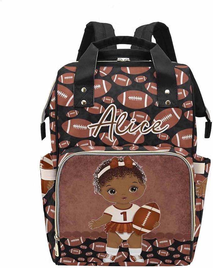 M YESCUSTOM Custom Diaper Bag Backpack with Name for WoMen Customized Mommy Daypack Bags Personalized Nursing Bag New Born Gift for Mother, Friends, Dad Baseball Back Pack