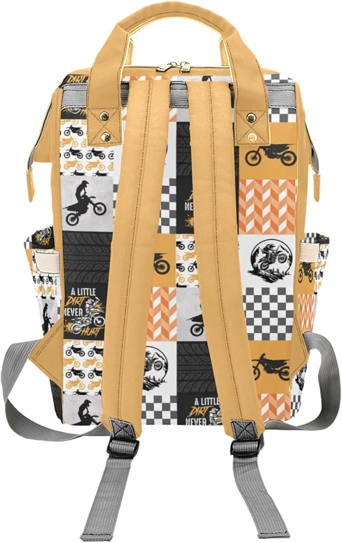 Custom Diaper Bag for baby Customized Baby Bag Personalized Nursing Bags with Name Custom Name Mommy Daypack Bag Tote Bag Gifts (Motocross)