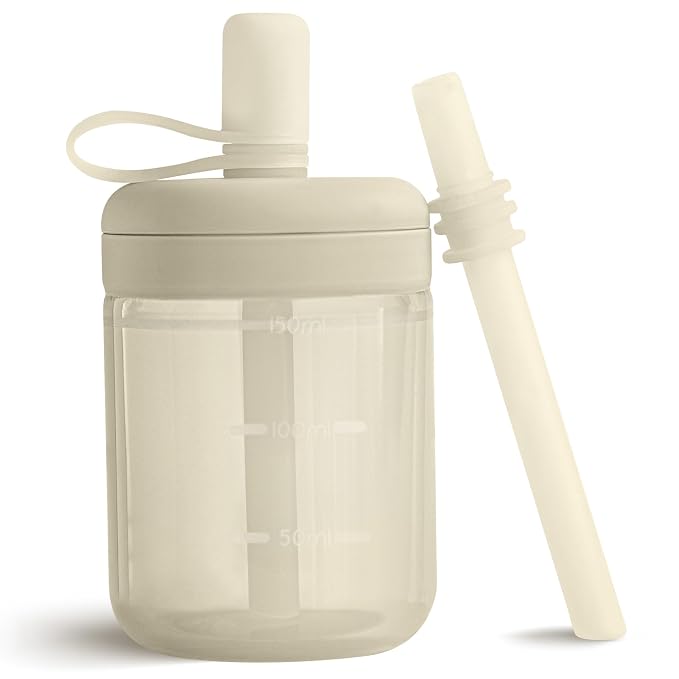 Moonkie Silicone Baby Sippy Cups (4oz) & Baby Straw Cup (5oz) Bundle | 3-Stage Training Cups for Infants & Toddlers | BPA-Free, Drop-Proof, Easy-to-Use Cups for Baby Led Weaning | 6 Months+
