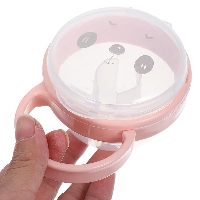KOMBIUDA Portable Pacifier Case for Travel Holder Dustproof Storage Box with Hook for Hygiene Pink Animal Design