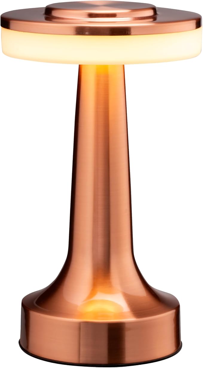 O?™Bright Portable LED Table Lamp with Touch Sensor, 3-Levels Brightness, Rechargeable Battery Up to 48 Hours Usage, Night Light for Kids Nursery, Nightstand Lamp, Bedside Lamp (Rose Gold)