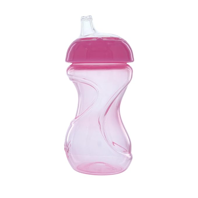 Nuby No Spill 6oz/180ml Mini Gripper Soft Silicone Spout Cup, 6 Pack, Girls, 6m+