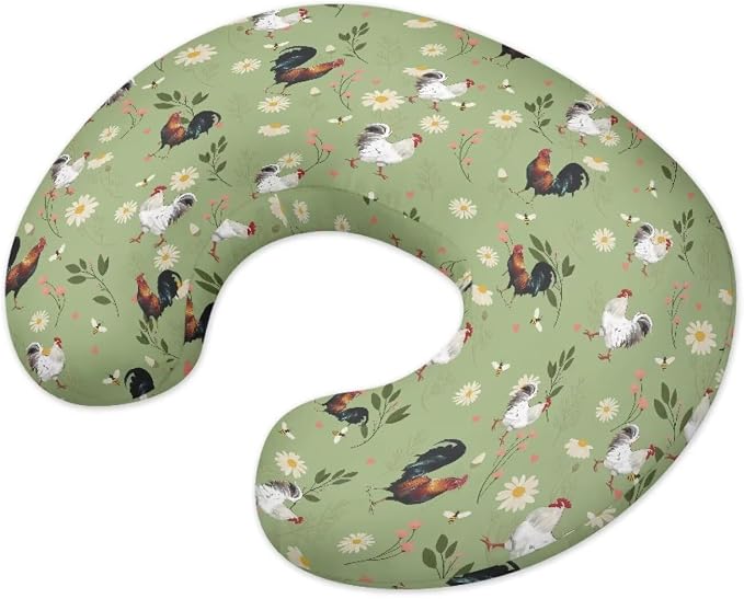 Boho Chicken Nursing Pillow Cover for Baby Boys Girls, Breastfeeding Pillow Slipcover Cushion Cover, Soft Fabric Fits Snug On Infant, Fits for Nursing Pillow Newborn