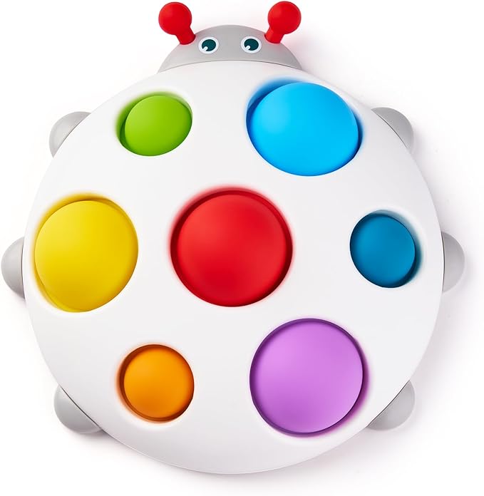 LiKee Fidget Popper Sensory Baby Toys for 10+ Months, Christmas Stocking Stuffers Push and Popping Busy Board, Montessori Toys for 1+ Years Old, Airplane Car Travel Toy for Toddlers 1-3 Stress Relief
