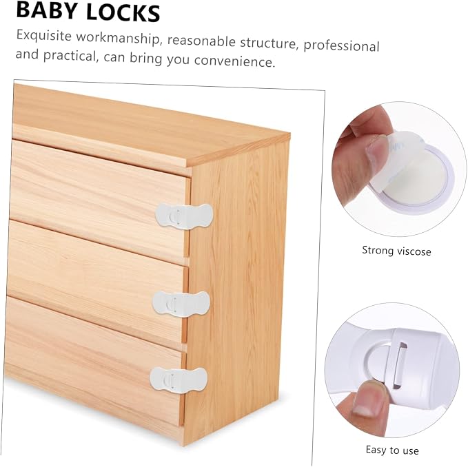 6pcs Safety Cabinet Locks Childproof Drawer Latches for Home Safety Easy Installation for Cabinets and Refrigerators Prevent Pinched Fingers and Ensure Secure Living Environment