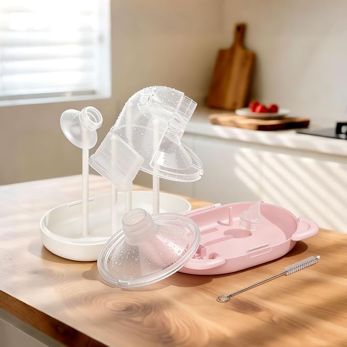 Portable Baby Bottle Clean Brush Set, Lightweight Ultra-Thin Storage Box, Includes Bottle Brush, Pacifier Brush, Soap Dispenser, Straw Brush, Drying Rack, Storage Box, Easy Clean