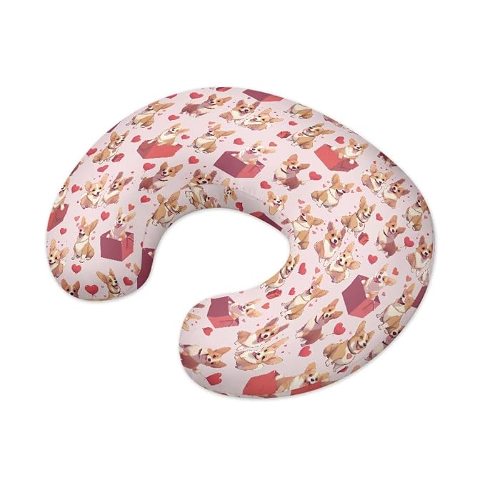 Cute Corgi Nursing Pillow Cover Breast Feeding Pillow Support Positioner Lounger Slipcover for Baby Boy Girl Newborn Infant