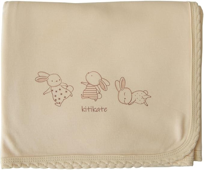 Kitikate Organic Cotton Baby Blanket, Two-Ply Double Layer, Soft & Breathable, 31.5 x 35.4 Inches (Natural)