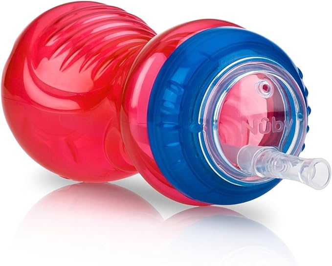 Nuby No-Spill Sippy Cup with Flex Straw for Boys - (3-Pack) 10-Ounce Bottles - Training Sippy Cups for Toddlers 12+ Months
