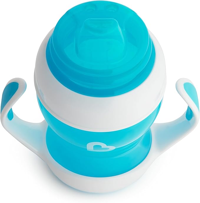 Munchkin Gentle Transition Baby Sippy Cup, Baby's First Sippy - Helps Babies & Toddlers Transitioning from Bottles to Cups, Spill Proof, 4 Months & Up, 4 Ounce, 2 Pack, Blue