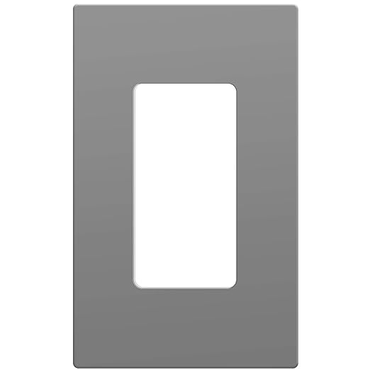 ENERLITES Grey Screwless Decorator Wall Plate Child Safe Outlet, Size 1-Gang 4.68" H x 2.93" L Switch Cover, Unbreakable Polycarbonate Thermoplastic, SI8831-GY, Glossy, Gray