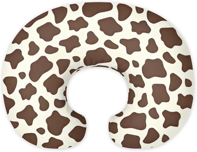 Cow Nursing Pillow and Positioner Detachable Original Breastfeeding Newborn Nursing Pillow Case U-Shaped Head Support Protector Cushion Essentials with Hidden Zipper