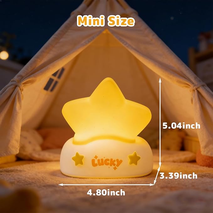 AVEKI Monkey Lamp, Funny Big Mouth Monkeys Night Light with Timer, 3 Levels Touch Dimmable Squishy Nursery Night Light for Baby Toddler, Rechargeable Night Lamp Gifts for Kids (Star-Color)