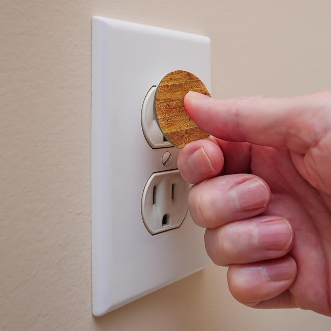 Pine Flooring Boards Texture Outlet Covers Baby Proofing Child Proof Plug Covers for Electrical Outlets Easy Install Outlet Plug Covers