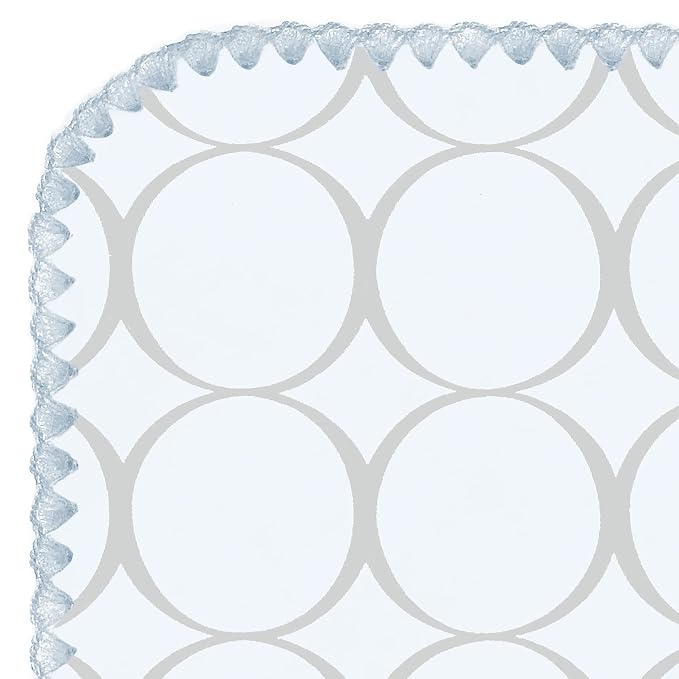 SwaddleDesigns Large Receiving Blanket, Ultimate Swaddle for Baby Boys, Softest US Cotton Flannel, Best Shower Gift, Made in USA, Sterling Mod Circles on Sunwashed Blue (Mom's Choice Award Winner)