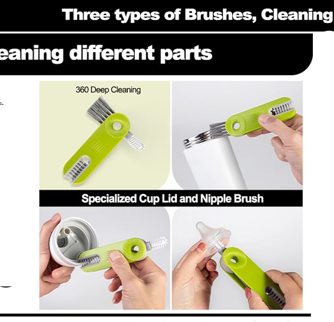 Sponge Bottle Cleaner, 4-in-1 Cup Lid Gap Brush Cleaner, Silicone Bottle Cleaning Brush for Tumbler, Water Bottle, Baby Bottle, Straws
