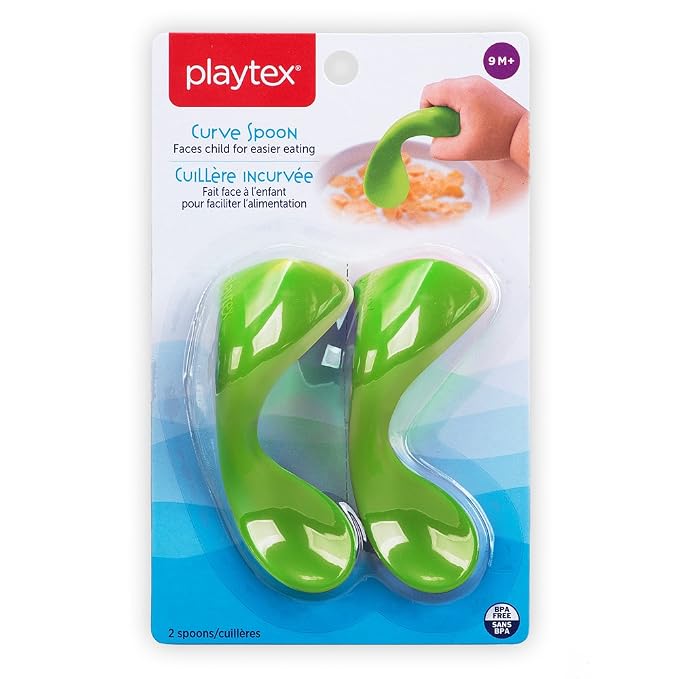 Playtex Baby Curve Early Self-Feeding Spoons, Right-Handed, 2 Pack