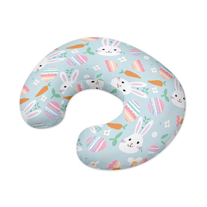 Carrot Rabbit Egg Nursing Pillow Slipcover Sleeve, Breathable & Skin-Friendly Nursing Pillow Cover for Breastfeeding Mom, Pillow Not Included