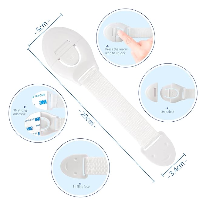 10 Pack Child Safety Ribbon Locks.