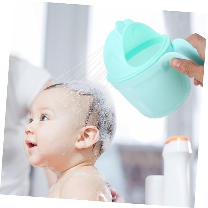BESPORTBLE 2pcs Baby Bath Rinse Cup Set for Kids Tear-Free Shampoo Rinser for Baby Bathing Soft Lightweight Plastic Shower Cup for Boys and Girls