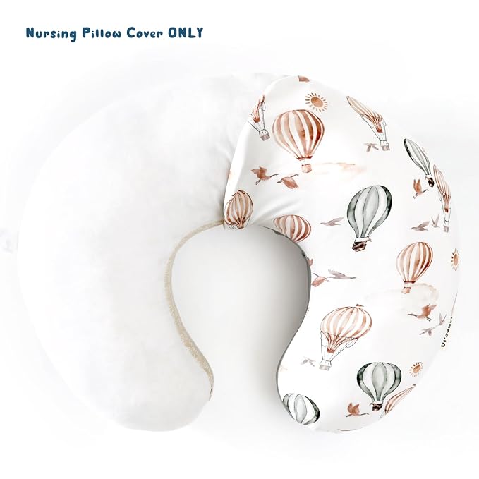 GRSSDER Nursing Pillow Cover Stretchy Minky Removable Nursing Covers for Breastfeeding Pillows, Ultra Soft Comfortable Slipcover for Boy and Girls, Balloon
