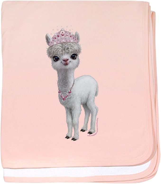 CafePress PD Moreno's Llama Wearing A Tiara Baby Blanket, Super Soft Newborn Swaddle