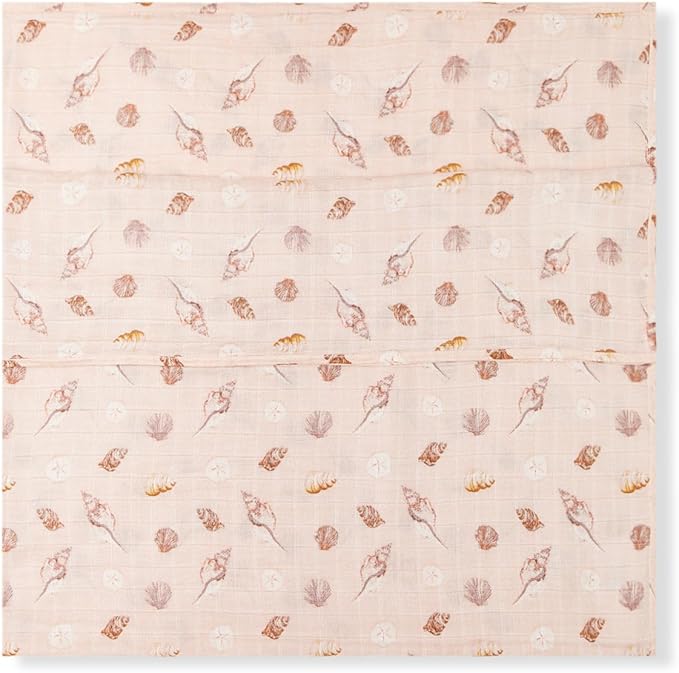 Milkbarn Baby Swaddle Blanket - Soft & Gentle Material - Nursery Swaddling Blankets for Boys and Girls, Seashells