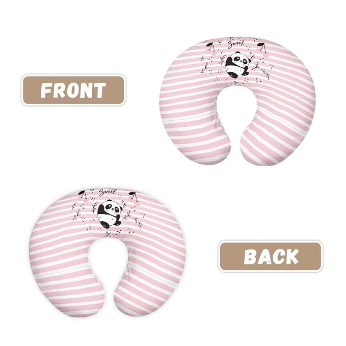 Panda Strip Nursing Pillow Cover for Breastfeeding Pillow, Ultra Soft and Cozy Nursing Pillow Slipcovers Good Choice for Mom or Baby