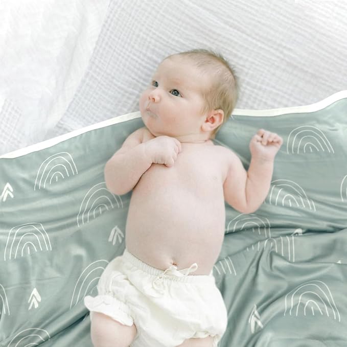 GRSSDER Baby Blankets Super Soft Jersey Knit Swaddle Blanket for Baby Girls and Boys, Double Layer Receiving Blankets 34 x 44 Inches Extra Large for Swaddling, Cute Bear