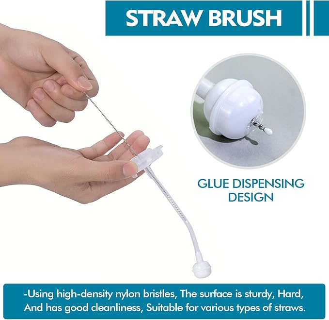 3PCS Bottle Brush 2in1 Cup Brush and Straw Brush Long Handle Bottle Cleaner Brush for Vacuum Flasks Mugs (3PCS)