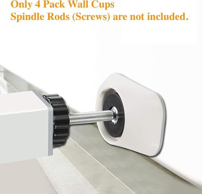 Vmaisi Baby Gate Wall Cup Protector Make Pressure Mounted Safety Gates More Stable - Wall Damage-Free - Fit for Doorway, Door Frame, Baseboard - Work on Dog & Pet Gates (White) (Pack of 2)