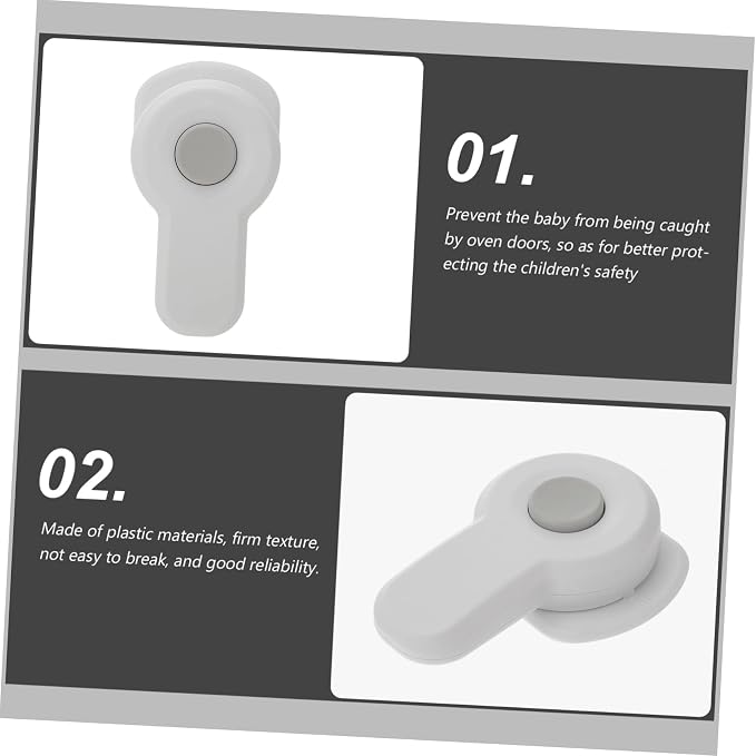 Hemoton 10pcs Childproof Oven Door Lock for Kitchen Easy Installation Self-adhesive Design Prevents Accidental Openings and Finger Injuries