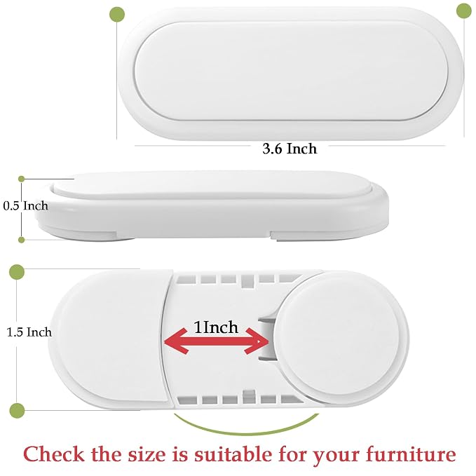 Fursafe&Q Baby Proof Cabinet Locks, Child Safety Locks Adhesive Drawer Lock for Fridge Ovens Dresser Closet Latches No Drill Multi-Purpose Cupboard Locks for Furniture Kitchen 12Pack