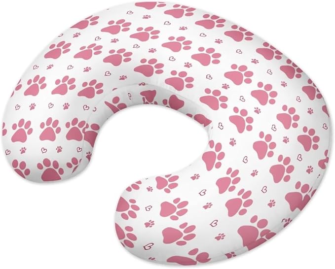 Cute Paw Bottlefeeding Pillow Detachable Newborn Original Breastfeeding Slipcover Case and Positioner Removable Head Support Protector Cushion Essential with Hidden Zipper Propping Baby