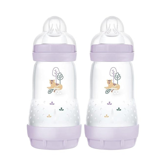 MAM Easy Start Anti-Colic Baby Bottle - 9oz, Medium Flow, BPA-Free, 2+ Months (Pack of 6)