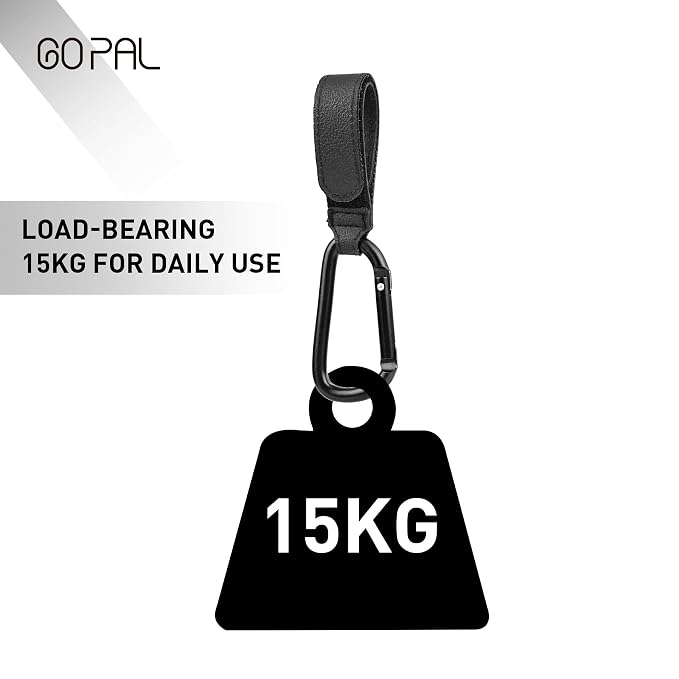 6 Pack Stroller Hooks for Bags, Baby Stroller Clips and Hooks Each Hold 33 lbs, Adjustable Stroller Carabiner Clip for UPPAbaby, DOONA, Baby Jogger, Britax, ChiccoC