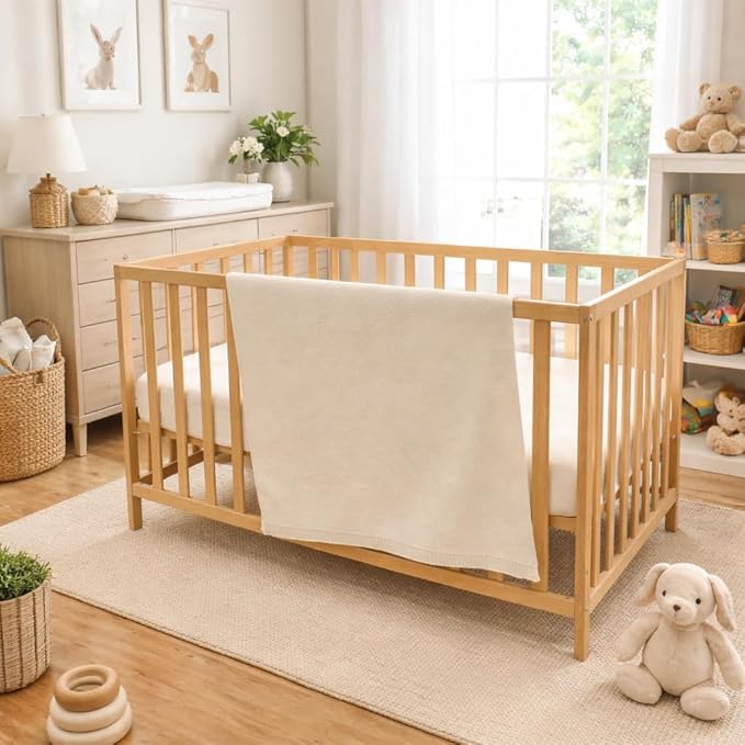 The Classic Blanket - 100% Organic Cotton Baby Blanket, American Made, 30x40in - Bassinet, Crib, Stroller - Gift Registry Baby Shower for Newborns and Kids (Navy)