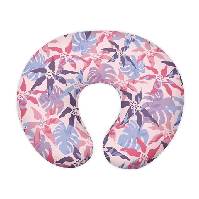 Tropical Leaves Nursing Pillow Covers, Nursing Pillow Slipcovers Breastfeeding Newborn Infant Feeding Cushion Cover Case